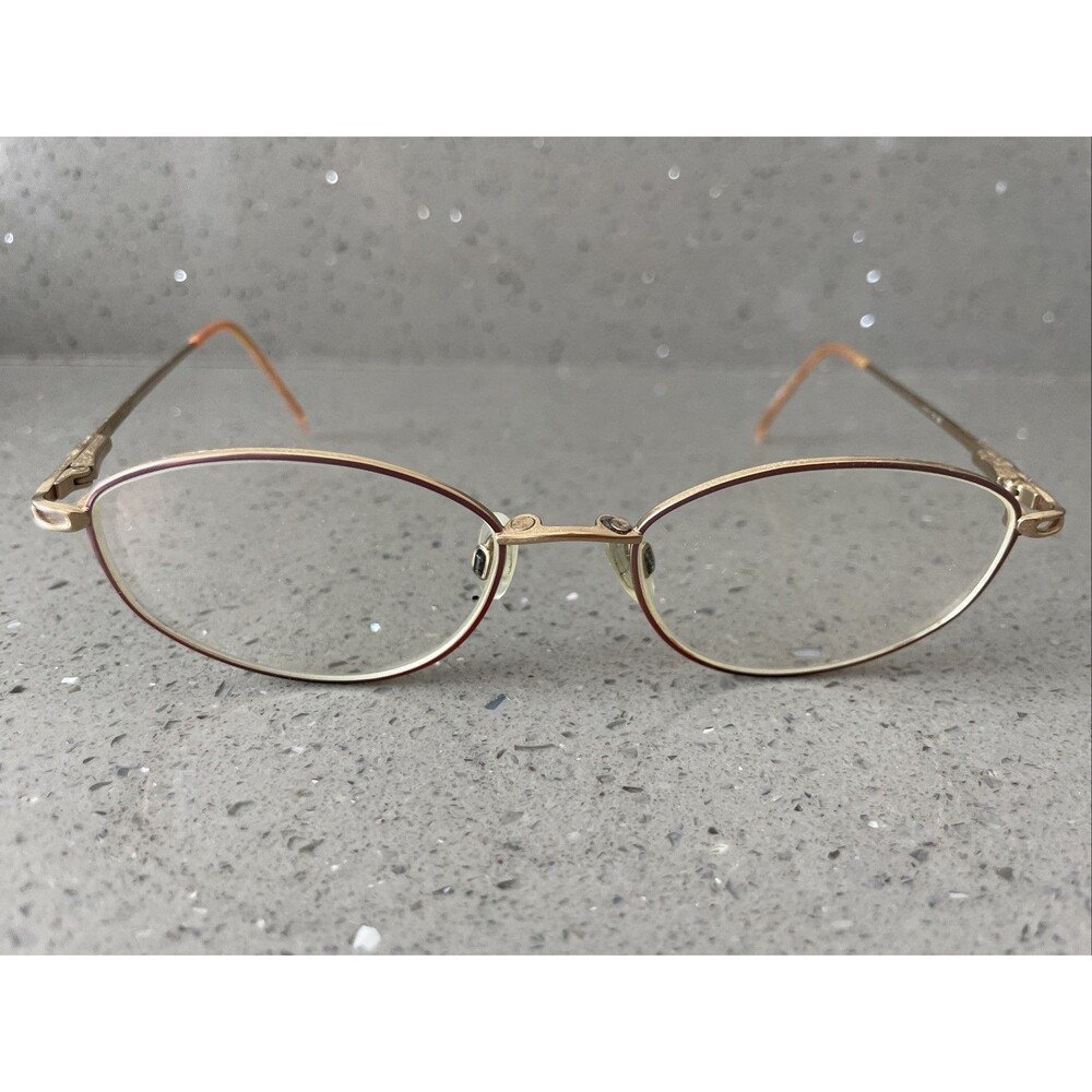 Easyclip Eyeglasses Frames ONLY Brown Full Rim 52-17-135 30 Gold